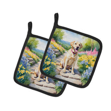 Load image into Gallery viewer, Labrador Retriever Spring Path Pot Holders - Set of 2 Decorative Kitchen Helpers | Made in the USA