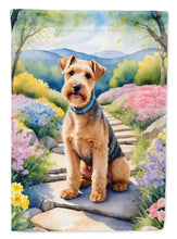 Load image into Gallery viewer, Lakeland Terrier Spring Path Garden Flag  – Dog-Themed Floral Outdoor Decor