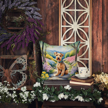 Load image into Gallery viewer, Lakeland Terrier Spring Path Throw Pillow - 14x14 Decorative Pillow – Art for Your Home &amp; Patio