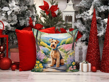 Load image into Gallery viewer, Lakeland Terrier Spring Path Throw Pillow - 14x14 Decorative Pillow – Art for Your Home &amp; Patio