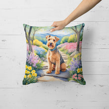Load image into Gallery viewer, Lakeland Terrier Spring Path Throw Pillow
