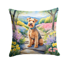 Load image into Gallery viewer, Lakeland Terrier Spring Path Throw Pillow