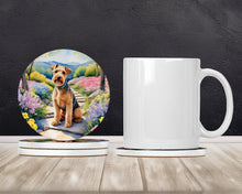 Load image into Gallery viewer, Lakeland Terrier Spring Path Large Sandstone Coasters Pack of 4