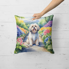Load image into Gallery viewer, Lhasa Apso Spring Path Throw Pillow