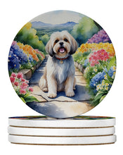 Load image into Gallery viewer, Lhasa Apso Spring Path Large Sandstone Coasters Pack of 4