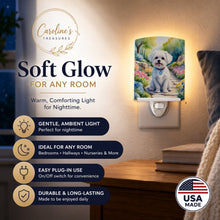 Load image into Gallery viewer, Maltese Spring Path Ceramic Night Light Compact, UL-Certified, Ideal for Bedroom, Bathroom, Nursery, Hallway, Kitchen, 6x4x3, Multicolor