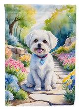 Load image into Gallery viewer, Maltese Spring Path Garden Flag  – Dog-Themed Floral Outdoor Decor