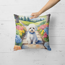 Load image into Gallery viewer, Maltipoo Spring Path Throw Pillow