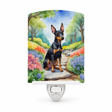 Load image into Gallery viewer, Manchester Terrier Spring Path Ceramic Night Light Compact, UL-Certified, Ideal for Bedroom, Bathroom, Nursery, Hallway, Kitchen, 6x4x3, Multicolor