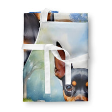 Load image into Gallery viewer, Miniature Pinscher Spring Path Apron – Artist-Designed Kitchen, BBQ &amp; Craft Apron