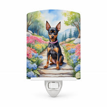 Load image into Gallery viewer, Miniature Pinscher Spring Path Ceramic Night Light Compact, UL-Certified, Ideal for Bedroom, Bathroom, Nursery, Hallway, Kitchen, 6x4x3, Multicolor