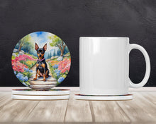 Load image into Gallery viewer, Miniature Pinscher Spring Path Large Sandstone Coasters Pack of 4