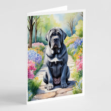 Load image into Gallery viewer, Neapolitan Mastiff Spring Path Greeting Cards - Blank Note Cards – 8-Pack of Artist-Designed Cards with Envelopes