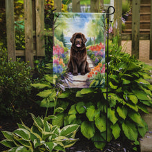 Load image into Gallery viewer, Newfoundland Spring Path Garden Flag  – Dog-Themed Floral Outdoor Decor