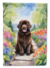 Load image into Gallery viewer, Newfoundland Spring Path Garden Flag  – Dog-Themed Floral Outdoor Decor
