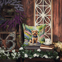Load image into Gallery viewer, Norfolk Terrier Spring Path Throw Pillow