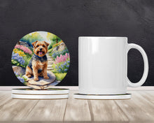 Load image into Gallery viewer, Norfolk Terrier Spring Path Large Sandstone Coasters Pack of 4