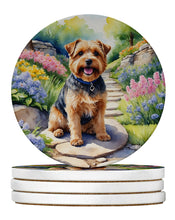 Load image into Gallery viewer, Norfolk Terrier Spring Path Large Sandstone Coasters Pack of 4