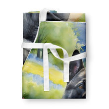 Load image into Gallery viewer, Norwegian Elkhound Spring Path Apron – Artist-Designed Kitchen, BBQ &amp; Craft Apron
