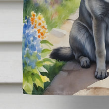 Load image into Gallery viewer, Norwegian Elkhound Spring Path House Flag