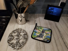 Load image into Gallery viewer, Norwegian Elkhound Spring Path Pot Holders - Set of 2 Decorative Kitchen Helpers | Made in the USA