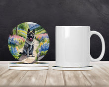 Load image into Gallery viewer, Norwegian Elkhound Spring Path Large Sandstone Coasters Pack of 4