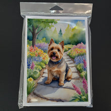 Load image into Gallery viewer, Norwich Terrier Spring Path Greeting Cards - Blank Note Cards – 8-Pack of Artist-Designed Cards with Envelopes