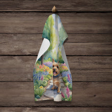 Load image into Gallery viewer, Norwich Terrier Spring Path Kitchen Towel