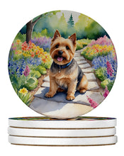 Load image into Gallery viewer, Norwich Terrier Spring Path Large Sandstone Coasters Pack of 4