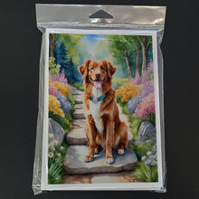 Load image into Gallery viewer, Nova Scotia Duck Tolling Retriever Spring Path Greeting Cards - Blank Note Cards – 8-Pack of Artist-Designed Cards with Envelopes
