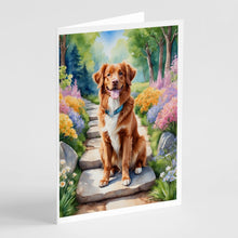 Load image into Gallery viewer, Nova Scotia Duck Tolling Retriever Spring Path Greeting Cards - Blank Note Cards – 8-Pack of Artist-Designed Cards with Envelopes