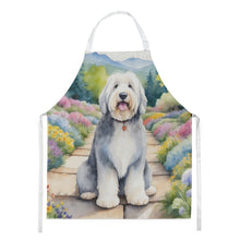 Load image into Gallery viewer, Old English Sheepdog Spring Path Apron – Artist-Designed Kitchen, BBQ &amp; Craft Apron