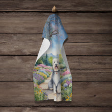 Load image into Gallery viewer, Old English Sheepdog Spring Path Kitchen Towel