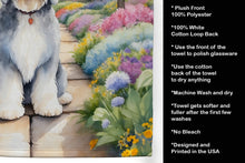 Load image into Gallery viewer, Old English Sheepdog Spring Path Kitchen Towel