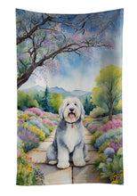 Load image into Gallery viewer, Old English Sheepdog Spring Path Kitchen Towel