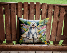 Load image into Gallery viewer, Old English Sheepdog Spring Path Throw Pillow - 14x14 Decorative Pillow – Art for Your Home &amp; Patio