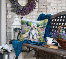 Load image into Gallery viewer, Old English Sheepdog Spring Path Throw Pillow