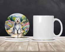 Load image into Gallery viewer, Old English Sheepdog Spring Path Large Sandstone Coasters Pack of 4