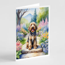 Load image into Gallery viewer, Otterhound Spring Path Greeting Cards - Blank Note Cards – 8-Pack of Artist-Designed Cards with Envelopes