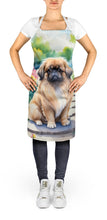 Load image into Gallery viewer, Pekingese Spring Path Apron – Artist-Designed Kitchen, BBQ &amp; Craft Apron