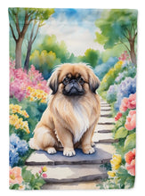 Load image into Gallery viewer, Pekingese Spring Path Garden Flag  – Dog-Themed Floral Outdoor Decor