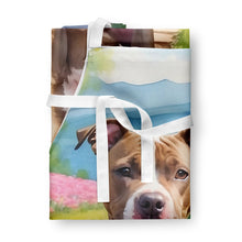 Load image into Gallery viewer, Pit Bull Terrier Spring Path Apron – Artist-Designed Kitchen, BBQ &amp; Craft Apron