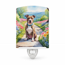Load image into Gallery viewer, Pit Bull Terrier Spring Path Ceramic Night Light Compact, UL-Certified, Ideal for Bedroom, Bathroom, Nursery, Hallway, Kitchen, 6x4x3, Multicolor
