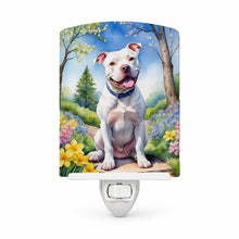 Load image into Gallery viewer, Pit Bull Terrier Spring Path Ceramic Night Light Compact, UL-Certified, Ideal for Bedroom, Bathroom, Nursery, Hallway, Kitchen, 6x4x3, Multicolor