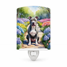 Load image into Gallery viewer, Pit Bull Terrier Spring Path Ceramic Night Light Compact, UL-Certified, Ideal for Bedroom, Bathroom, Nursery, Hallway, Kitchen, 6x4x3, Multicolor