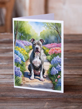 Load image into Gallery viewer, Pit Bull Terrier Spring Path Greeting Cards - Blank Note Cards – 8-Pack of Artist-Designed Cards with Envelopes