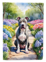 Load image into Gallery viewer, Pit Bull Terrier Spring Path Garden Flag  – Dog-Themed Floral Outdoor Decor