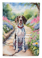 Load image into Gallery viewer, Pointer Spring Path Garden Flag  – Dog-Themed Floral Outdoor Decor