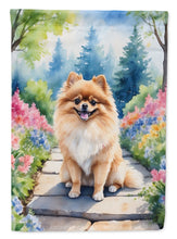 Load image into Gallery viewer, Pomeranian Spring Path House Flag