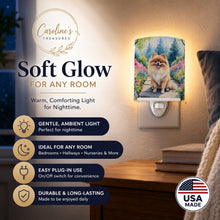Load image into Gallery viewer, Pomeranian Spring Path Ceramic Night Light Compact, UL-Certified, Ideal for Bedroom, Bathroom, Nursery, Hallway, Kitchen, 6x4x3, Multicolor